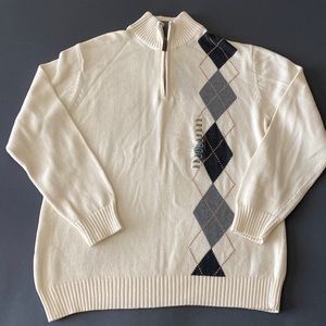 NWT mens quarter zip Oscar de la Renta sweater, size large